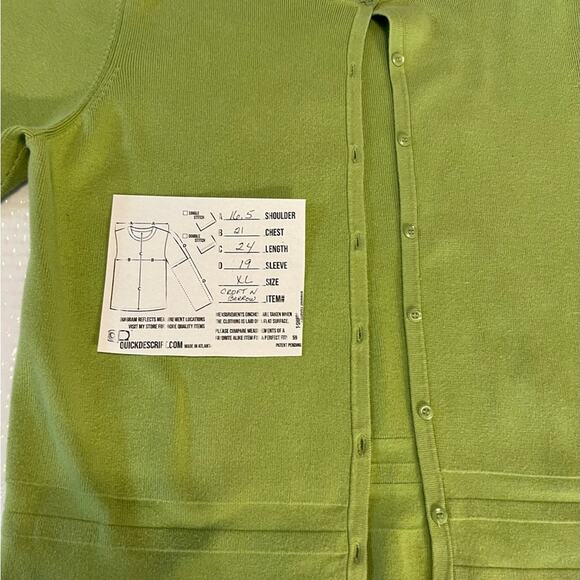 Croft and Barrow green open front button down cardigan. Women’s - Picture 4 of 8